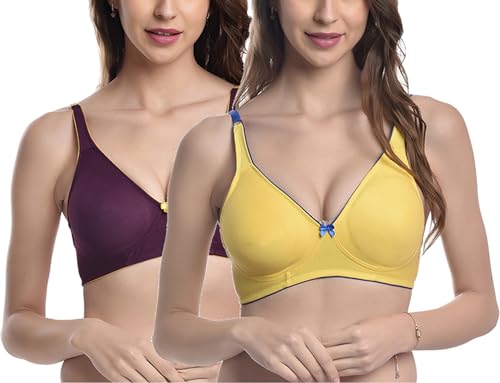 Image of FIMS - Fashion is my style Women Cotton Blend Non-Padded Non-Wired Moulded Bra Multicolor Cup- B