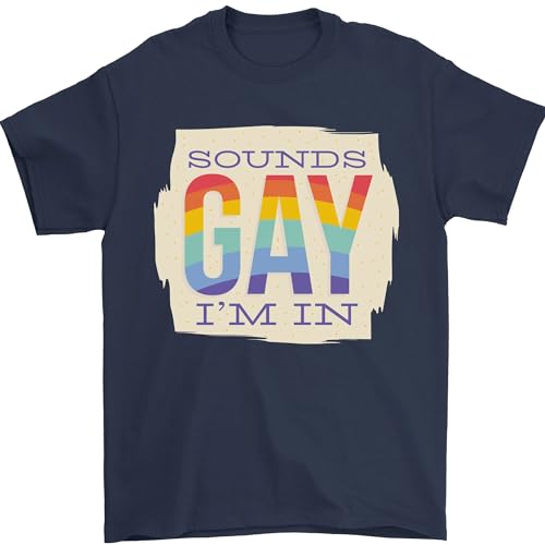 Sounds Gay Im in Funny LGBT Gay Pride Day T-shirt pour homme 100 % coton, bleu marine, S