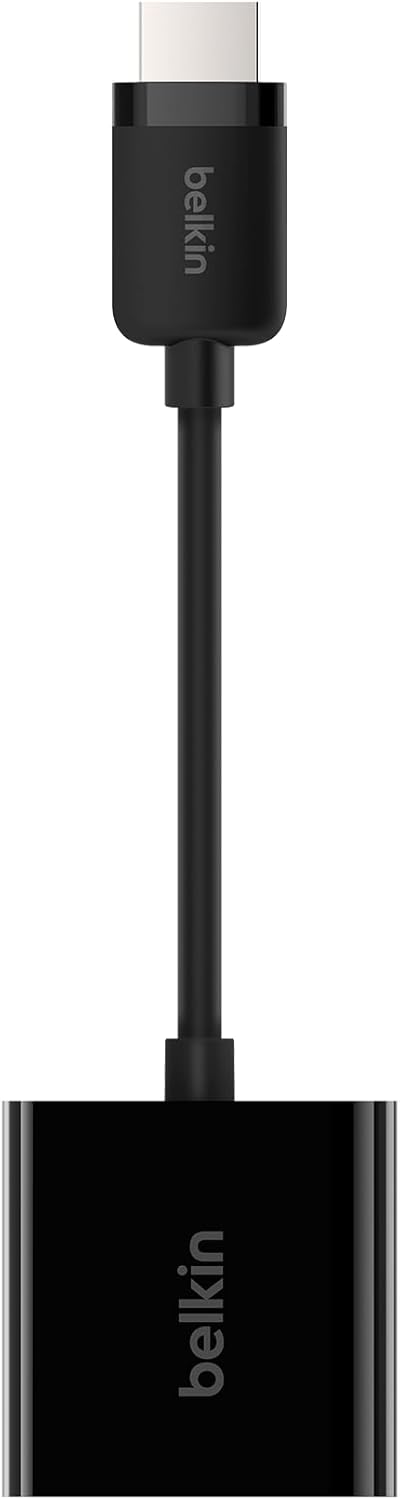 Belkin HDMI to VGA Adapter w/Micro-USB Power & Audio Support for Presentations, Gaming, and Streaming - Connects HDMI Devices to VGA Displays - Compatible with Apple TV 4K, Laptops & Most TVs - Black