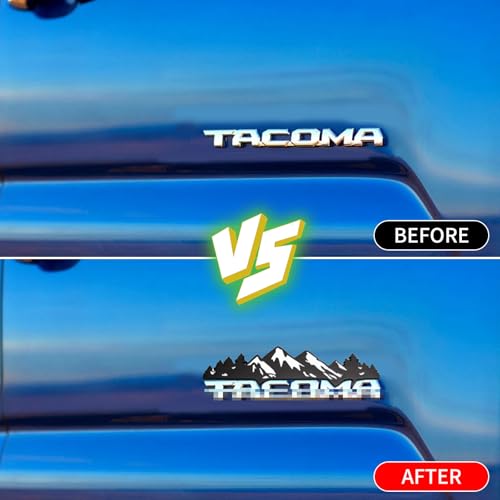 Image of Mountain Car Emblem Fit for Toyota Tacoma 2016-2024,Mountain View Forest Badge Logo ABS Material 3D Effect Logo. (White)