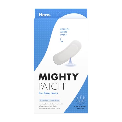 HERO COSMETICS Mighty Patch™ for Fine Lines Patches - Featuring Retinol and 1,390 dissolving Micropoint™ Points to Help Renew the Look of Skin (6 Count)