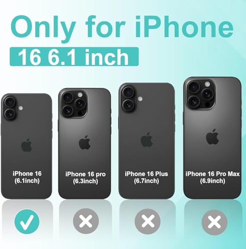 YISHDA Battery Case for iPhone iPhone 16 6.1 inch, 7000mAh Slim Protective Rechargeable Portable Charging Case, Portable Rechargeable Expandable Battery Charger Cover Black by YISHDA - Image 2