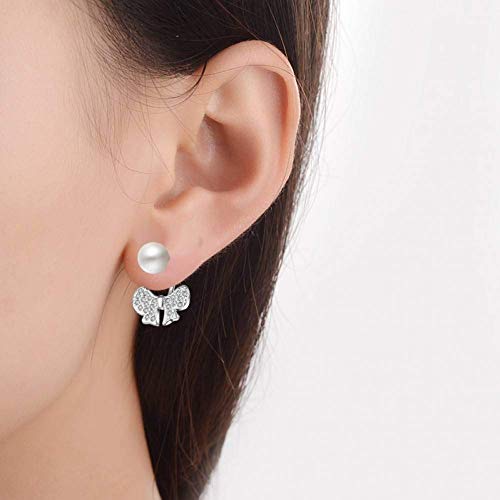 Boucles d'oreilles à tige argent 925 femmes perle plastique cristal rose - 2