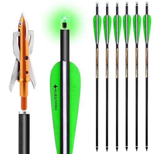 LEANPRO 20 inch Carbon Crossbow Bolt Hunting Arrows 100