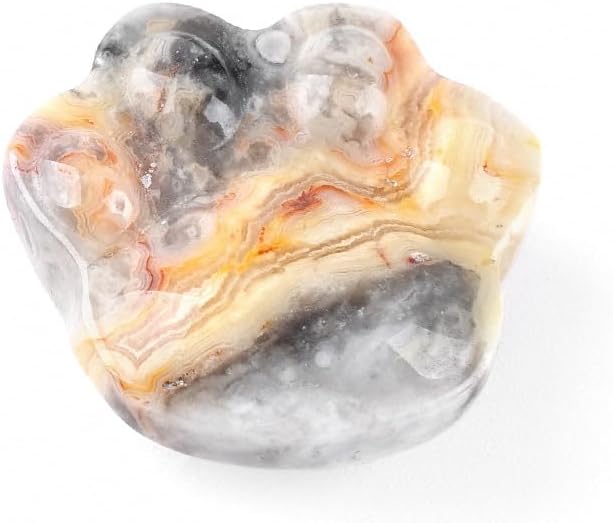 Lumisoul Crystal Agate Paw Carved Figurine Mini Animal Stone Decoration DIY Micro Landscape Desk Ornament (Mixed/Random)