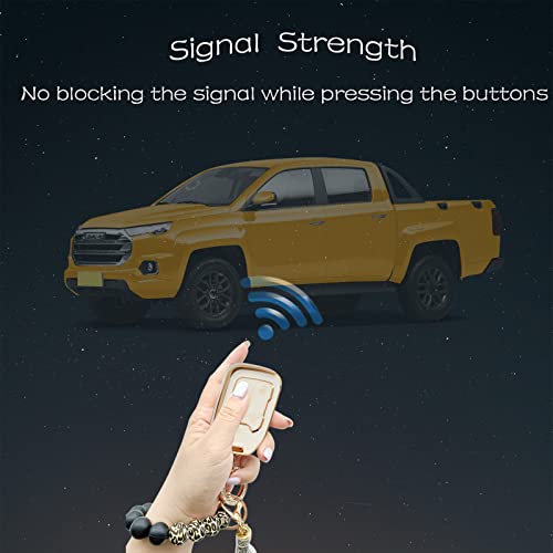 Rfsrz Smart Soft Tpu Key Fob Case With Gold Key Chain And Leopard Print Bracelets Key Holder Compatible For 2017-2022 Gmc Acadia, Gmc Terrain 5 Buttons White #TOP2