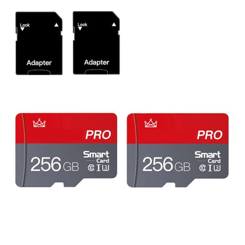 256GB Micro Memory Card Class 10 Memory Cards with Adapter Class 10 High Speed Mini TF Card for Smartphones/Camera/Tablet 2-Pack
