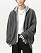 POHADON Y2k Zip Up Knit Hoodies Grunge Aesthetic Chunky Sweater Cardigan Baggy Fake Two Piece Color Block Jacket Coat (Gray,Medium)
