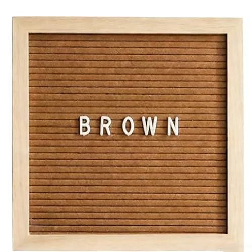 Felt Letter Board with Letters, Numbers, Symbols - 10x10 inch Changeable Message Board with Wooden Frame Wall Mount