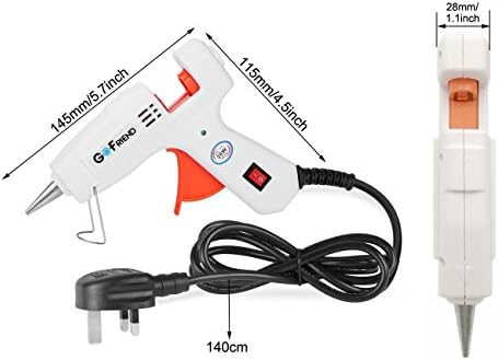 Mini Hot Melt Glue Gun, GoFriend 20W Electric Glue Gun with 80pcs Melt Glue Sticks(0.27 *5.9 inches) Heating DIY Craft Repair Kit
