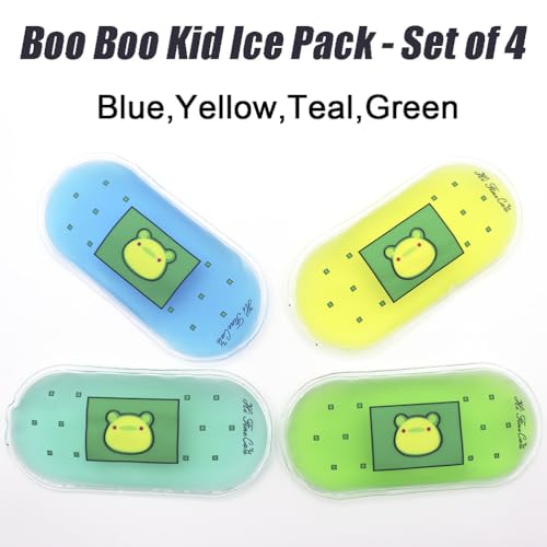 Image of Small Ice Packs, Gel Ice Packs for Injuries Hot & Cold Ice Packs Bulk Reusable Flexible Mini Ice Pack Cold Compress for Pain Relief (4pcs (Frog))