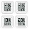 PQETBV Mini Higrómetro Digital, 4 Piezas Higrometro Digital Termometro, Sensor de Temperatura de Humedad para Termometro Higrometro para Hogar Oficina Dormitorio Jardín