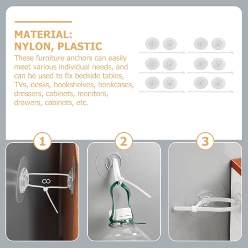 Anclajes de nylon y plástico ajustables para seguridad de gabinetes 7