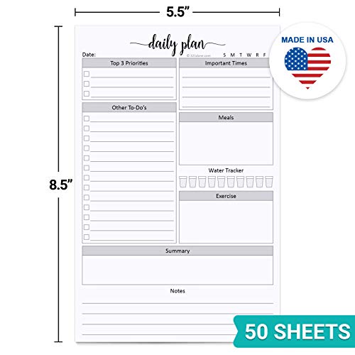 Carnet de notes C d'organisation et suivi quotidien | Bloc planification 321done 50 feuilles - 2