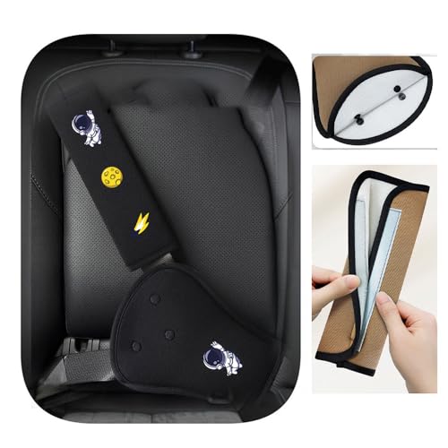 Miniatura 3 de Furforstk Protector Cinturon Coche Niños 2 Piezas Almohadilla Cinturon Coche, Almohadillas Para Cinturón De Seguridad, Evita Que Los Cinturones De Seguridad Aprieten El Cuello Y El Abdomen, Negro