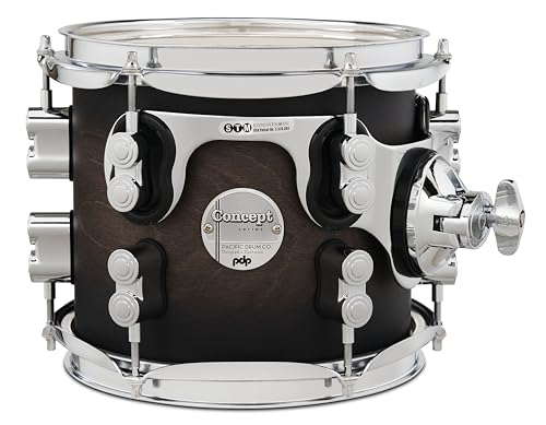 PDP Concept Maple 7x8 Suspended Tom Satin Charcoal Burst Lacquer with Chrome Hardware