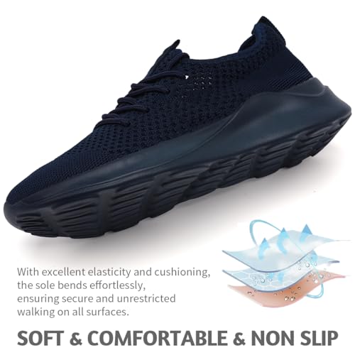 Image of Men's Running Walking Shoes Sneakers Tennis Fitness Athletic Shoes Non Slip On Sports Casual Workout Shoe Lightweight Comfortable Gym Fashion Breathable Mesh Trainer
