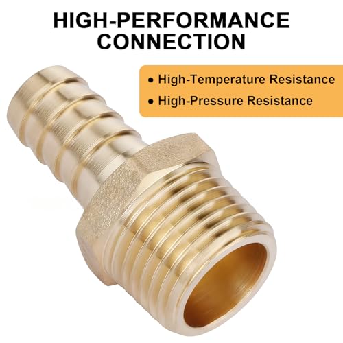 Image of 4-Pack 3 /4 inch Male NPT to 3 /4 inch PEX Adapter, Durable and Sturdy No Lead Brass Crimp Fitting, External Thread Straight Through for Pipeline Renovation or Maintenance