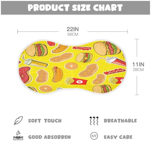 Kigai Fast Food Baby Burp Cloths Extra Soft and Absorbent Burping Rags Cotton Burping Clothes Baby Washcloths for Newborn Boys Girls - 1 Pack4