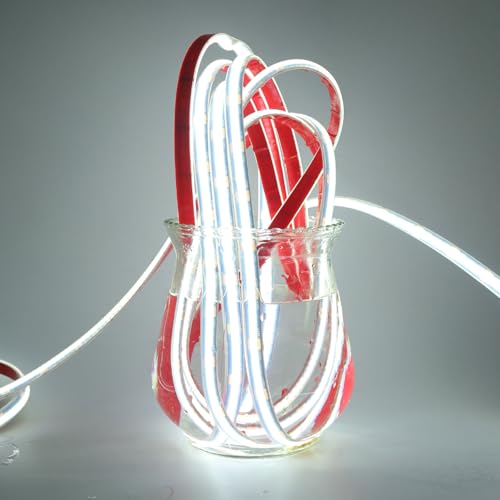 KISUFU 12V Luces LED COB Tira LED, Impermeable IP68 320 LEDs/m 2PIN Autoadhesivo Light Strip para Gabinete de Cocina, Mostrador, Estante, Escalera. (sin fuente de alimentación)