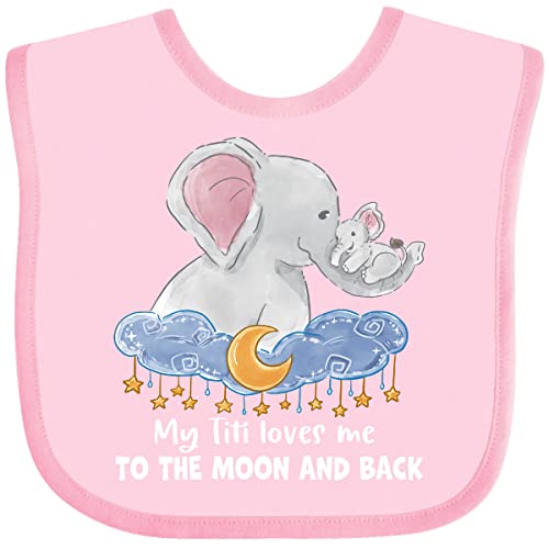 inktastic My Titi Loves Me To the Moon and Back Elephant Family Baby Bib