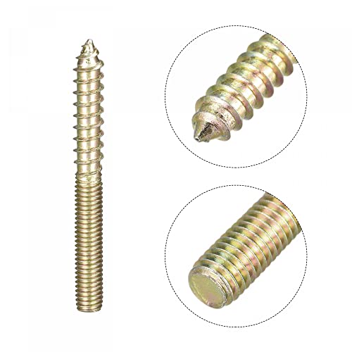 Image of uxcell M5x50mm Hanger Bolts, 20pcs Double Ended Thread Dowel Screws for Wood Furniture