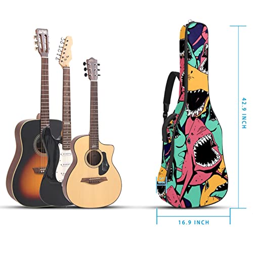Sea Life Angry Shark Housse rembourrée imperméable Oxford pour guitare avec bandoulière réglable - Les Beatles, Paul McCartney, John Lennon, RIngo Starr, George Harrison Sea Life Angry Shark Housse rembourrée imperméable Oxford pour guitare avec bandoulière réglable – Image 6