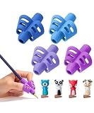 Mr. Pen- Pencil Grips for Kids Handwriting, 4 Pack with 4 Clips, Colorful