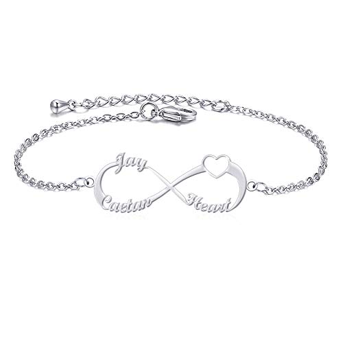 Yopicks Personalized Infinity Anklet Bracelet, 18K Gold Plated Custom Name Bracelet Beach Anklet for Women Yopicks Personalized Infinity Anklet Bracelet, 18K Gold Plated Custom Name Bracelet Beach Anklet for Women