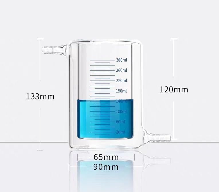 Cilindro graduado, vaso de precipitados de doble pared de vidrio de borosilicato, 50-1000 ml, equipo de laboratorio para mediciones precisas