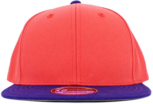 Image of KBETHOS Classic Snapback Hat Blank Cap Underbrim Cotton Wool Blend Flat Visor Adjustable Unisex
