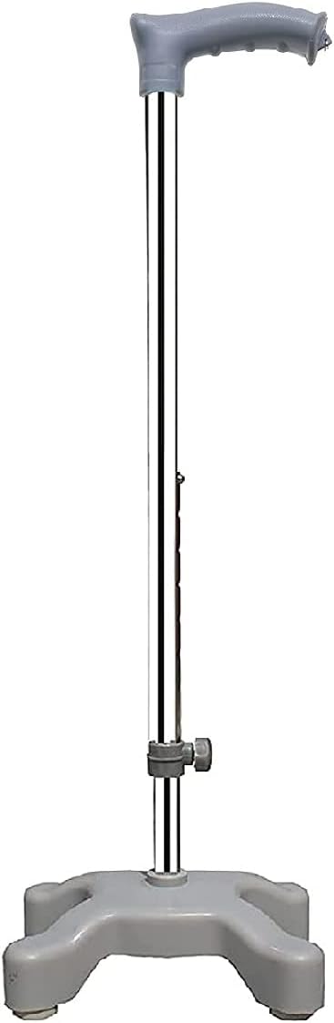 MUBBA 4 Leg Walking Stick Chrome Height Adjustable Walking Cane for Old Age People