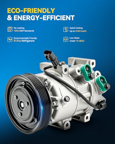 Image of PHILTOP 68589 AC Compressor Compatible with 1994-2005 Ram2500 5.9T, Ram3500 5.9T, Air Conditioning Compressor with Clutch 4717009
