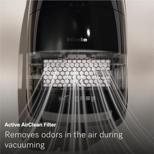 Image of NEW Miele Guard M1 Cat & Dog Bagged Canister Vacuum for Pet Owners with Odor-Reducing Active AirClean Filter, TurboTeQ Floorhead, and AllTeQ Universal Floorhead, in Obsidian Black /Space Grey
