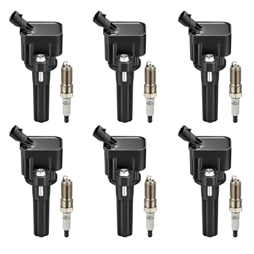 Image of BDFHYK Ignition Coils UF497 and Iridium Spark Plug 5019 Compatible with GMC Envoy XL Chevrolet Trailblazer EXT Saab 9-7x Buick Rainier Isuzu Ascender l6 4.2L Replaces C741 GN10454 AP5364 Set of 6
