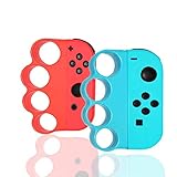 HagieNu Portable Left/Right Boxing Fitness Gaming Finger Clasp Hand Grip Handle for Nintendo Switch Fitness Boxing Games-2 Packs (Blue/Red)