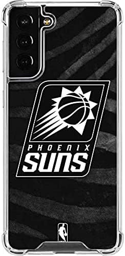 Skinit Clear Phone Case Compatible with Galaxy S21 FE - Officially Licensed NBA Phoenix Suns Black Animal Print Design