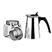 AMFOCUS Stovetop Espresso Moka Pot Italian Coffee Maker, with Stainless Steel, 3 Coffee Scoops, 200ml/7oz/4 Cup (1 Cup=50ml)