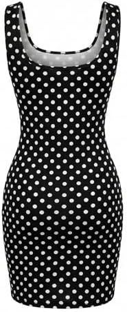Vestido Bodycon Preto com Pontos Brancos 94% Poly + 6% Elástica | Modelo Regata Ajustado