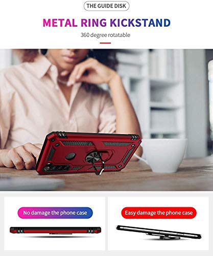 Image of DR VAKUHybrid Ring Armor Back Cover for Redmi Note 8 Tough Armor Bumper Case with 360 Metal Rotating Kickstand Ring Holder - Blue