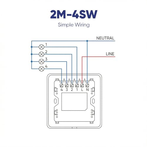 Image of AZIOT Smart Premium Toughened Glass Touch Switch Panel | Elevate 2 Module 4 Switch | WiFi + BLE | No Hub Required | Compatible with Alexa, Google Assistant & Siri | Black