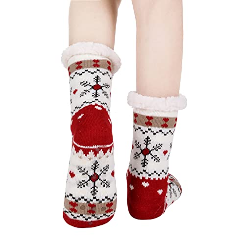 Image of Chassic Sherpa Lined Slipper Socks for Women, Non-Slip Cozy Winter House Socks, Soft Fuzzy Socks, Christmas Gifts for Women & Ladies Stocking Stuffers