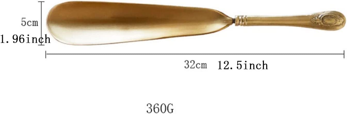 Calzador,Calzador de Metal, Calzador de Mano Largo for Hombres, Mujeres y niños, Calzador de Cobre Puro de 12,5 Pulgadas, Calzador portátil, ayudante de Palo