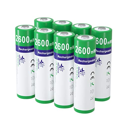 Melasta 単3形充電池 充電式 ニッケル亜鉛 Ni-Zn充電池 8本入り