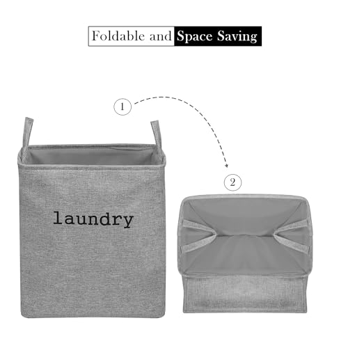 Image of Kuber Industries Laundry Basket | Square Foldable Laundry Basket | Jute Storage Bag with Handles | Clothes Basket for Home | Toy Storage Basket | 40 LTR | Pack of 2 | Multicolor