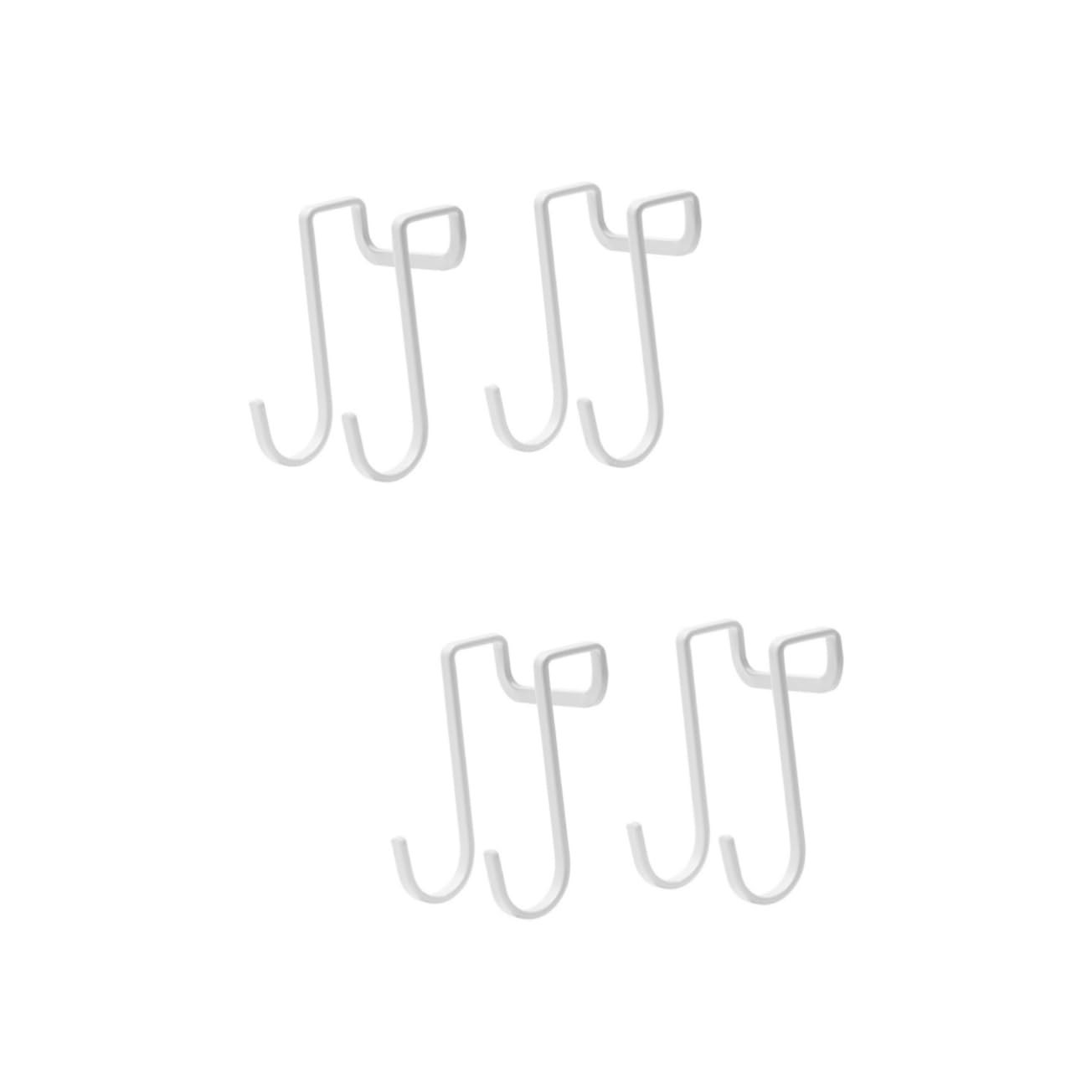 KICHOUSE 4 Pcs 1 Set Door Behind Bed Storage Hanging Hook Over Door Hanger Coat Rack Door Hanger Over Door Towel Rack Over The Door Coat Rack Door Back Hangers Stainless Steel White