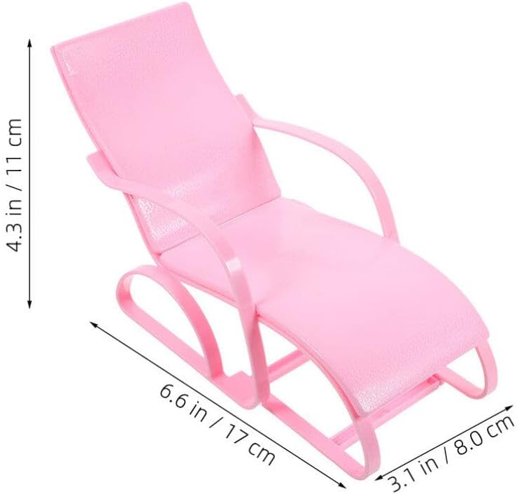 UPKOCH Mini Beach Chair Toys for 11.5 Inch Dolls Plastic Dollhouse Furniture 2 Pack Pink Lounge Chairs for and Doll Accessories