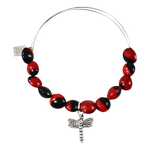 Image of EVELYN BROOKS Adjustable Bangle Bracelet (Multiple Charm Styles) for Women-w /Meaningful Good Luck Seed Beads - Handmade Jewelry | Great Gifts for Teen Girl Gifts & Great Addition to Girls Jewelry