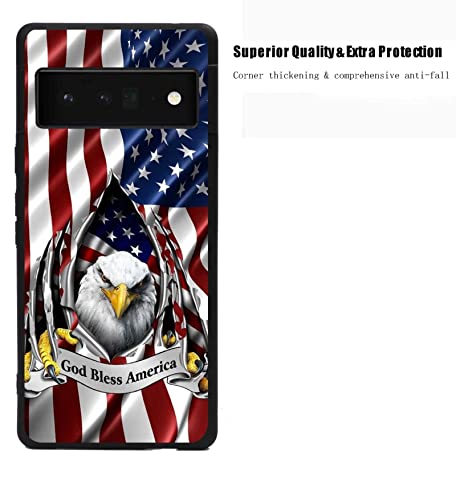 Compatible With Google Pixel 6 Pro(2021) Case, Usa American Flag Eagle Soldier Gifts Classic Graphic Design For Google Case Men Boys,Soft Silicone Trendy Cool Case For Google #TOP4