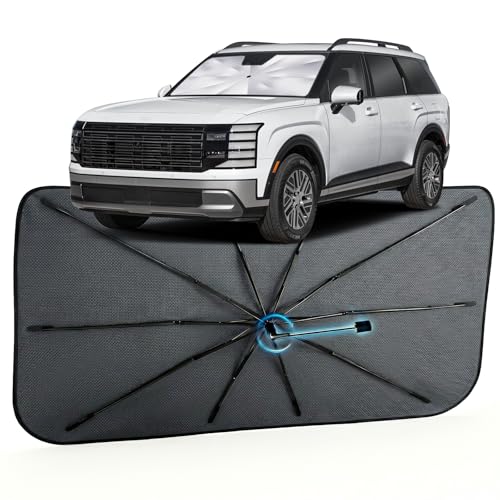 Image of Car Windshield Sun Shade for Hyundai Palisade 2019-2026 -[Reflective Coated Fabric] Sunshade Umbrella for Front Window, Car Shades Sun Visor Keep Car Cool and Protects Interior, 1:1 Exact Fit